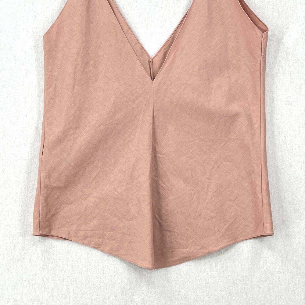JUAN CARLOS OBANDO Plunging V neck Camisole Women 8 Pink Cotton Strappy Tank Top - Picture 7 of 15